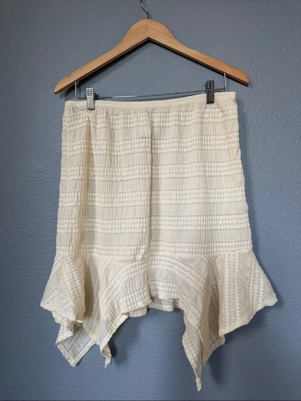 Dippin' Daisy's Cream Asymmetrical Ruffle Knit Skirt
